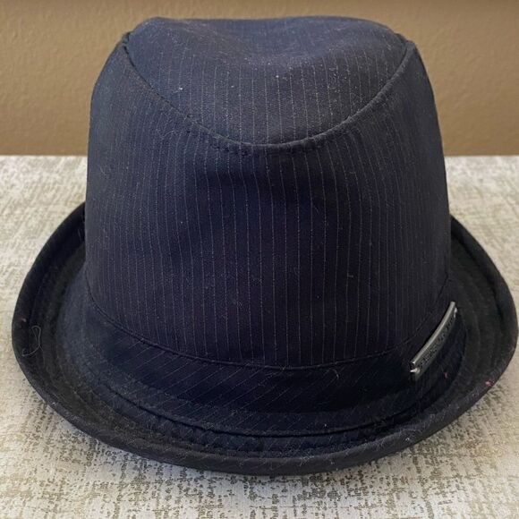 Peter Grimm Black Pin Stripes Fedora Hat Size Small-Medium. EUC! - Picture 2 of 7
